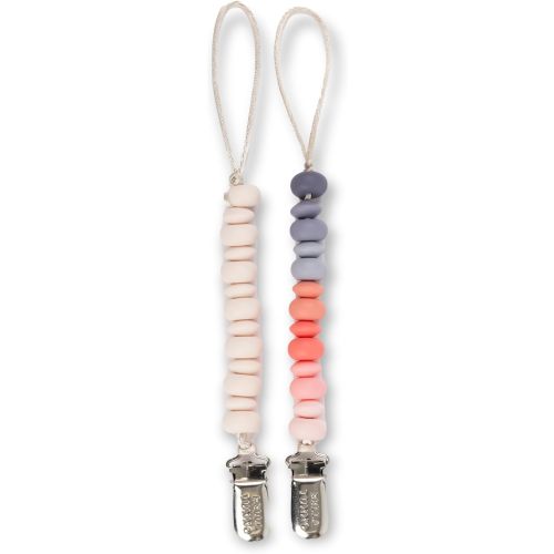 Bella Tunno Pacifier Clip Set – Soft Silicone Pacifier Clip for Infant and Baby Pacifier, Convenient and Lightweight, Non-Toxic and BPA Free Silicone (Soft Girl)
