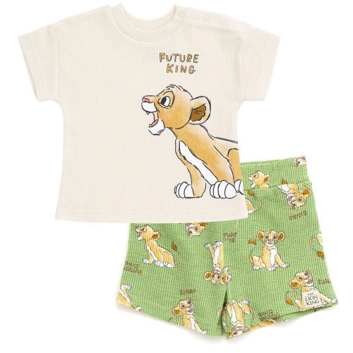Disney Waffle Knit T-Shirt and Shorts Outfit Set Newborn to Little Kid Sizes (0-3 Months - 5)