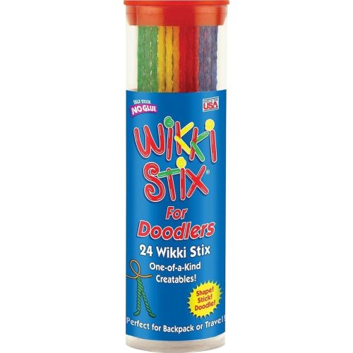 Wikki Stix Doodler Travel Toy for Kids – 24 Reusable Wax Sticks for Sensory Play, Screen-Free Airplane & Road Trip Activity, Mess-Free Fidget Craft for Ages 3+ Made in USA