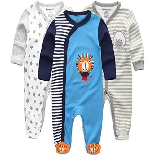 Kiddiezoom Baby and Toddler Boys'Snug Fit Footed One-Piece Romper Jumpsuit Cotton Cotton Footed Outfit