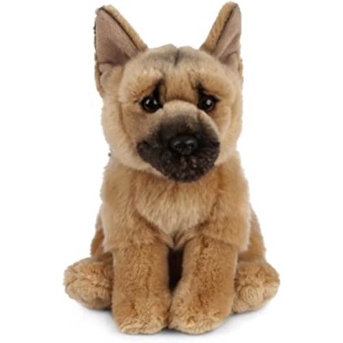 Living Nature German Shepherd, Realistic Soft Cuddly Dog Toy, Naturli Eco-Friendly Plush, 8 Inches