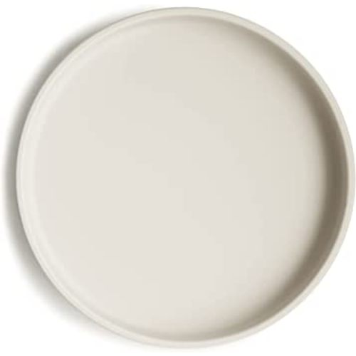 mushie Classic Silicone Suction Plate | BPA-Free Non-Slip Design (Ivory)
