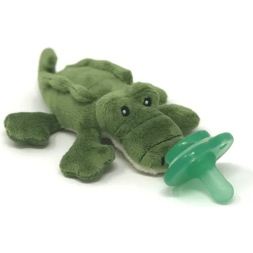Nookums Paci-Plushies Buddies - Alligator Pacifier Holder - Adapts to Name Brand Pacifiers, Suitable for All Ages, Plush Toy Includes Detachable Pacifier