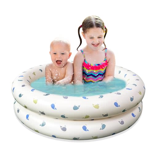 AirSwim Baby Pool, Inflatable Kiddie Swimming Pool 35"x 11" Portable Balls Play Pit for Toddlers Boys, Girls, Dogs Pools, Indoor & Outdoor Use, Summer Water Party, Whale