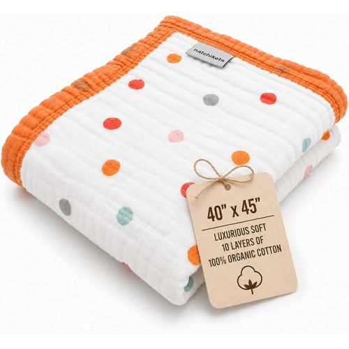 Organic Cotton Muslin Baby Blanket for Boys and Girls - Luxurious Soft Toddler Quilt for Swaddling - Gender Neutral Blanket - Baby and Toddler Gift - Farm