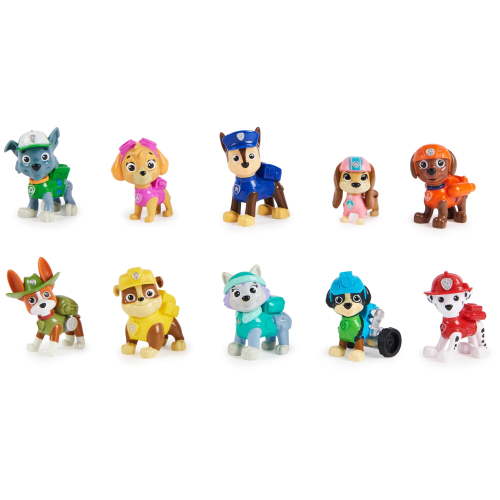 Free Shipping! Paw Patrol All Paws on Deck Collectible Toy Figures Set Featuring 10 Pups for Kids Ages 3+