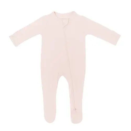 Zippered Footie in Blush - 0-3M