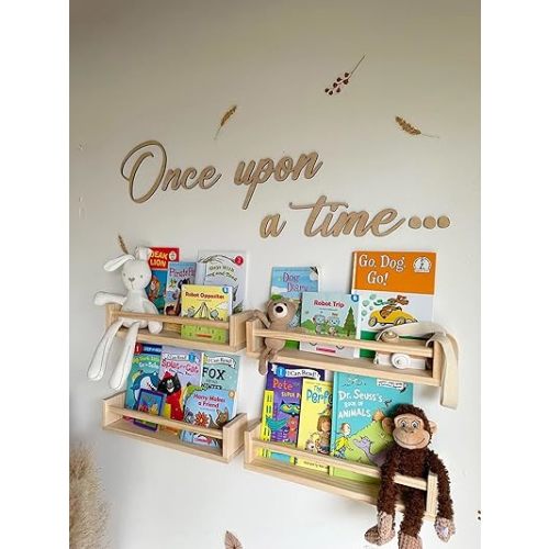 Once upon a time sign,Reading Corner Sign - Kids Bedroom Wording Sign for Reading Corner Kids Room Family Bookshelf Home Décor Birthday Present DIY Decoration
