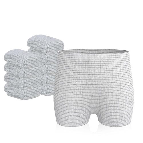 hetaida Postpartum Disposable Underwear, C-Section Underwear for Women, High Waist Maternity Panties, Latex-Free, Super Breathable & Soft, High Stretchable, 8 Count Grey