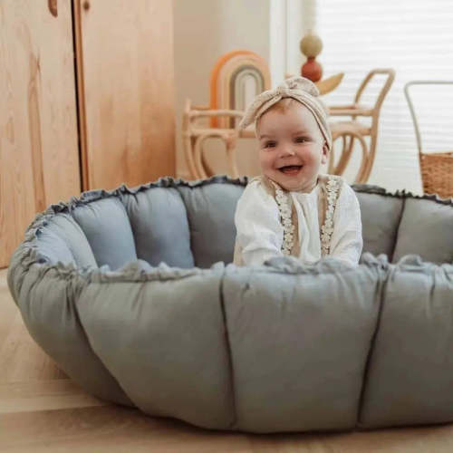 Play + Go - Organic Bloom Baby Playmat - Dusty Blue