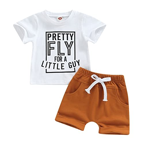 Toddler Baby Boy Summer Outfit Short Sleeve Letter Print T Shirt Top and Casual Shorts Set Cute Infant Newborn Clothes
