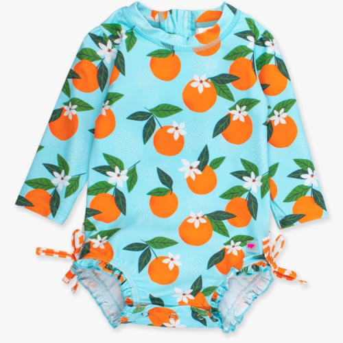 Long Sleeve One Piece Rash Guard | RuffleButts & RuggedButts