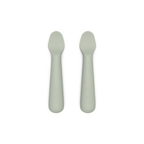 Lalo 2pk Silicone Baby Spoons - Sage