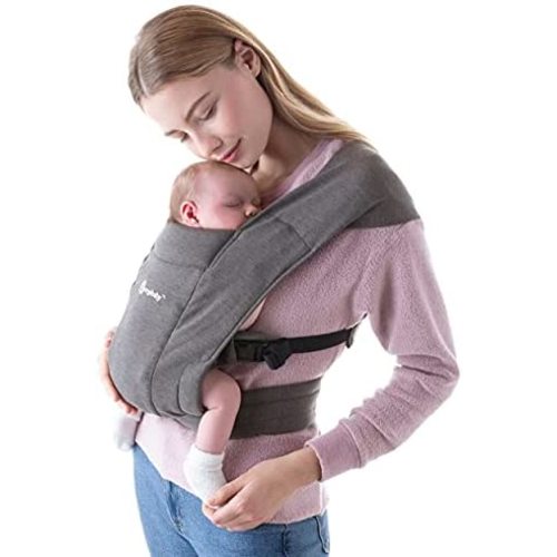 Ergobaby Embrace Cozy Newborn Baby Wrap Carrier, Heather Grey