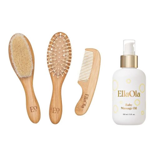 EllaOla 4-Piece Brush & Oil Cradle Cap Set