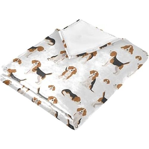 Fleece Baby Blanket Tolddler Blankets Beagle Puppy Kids Quilts 50x60 in Flannel Cozy Throw Blanket