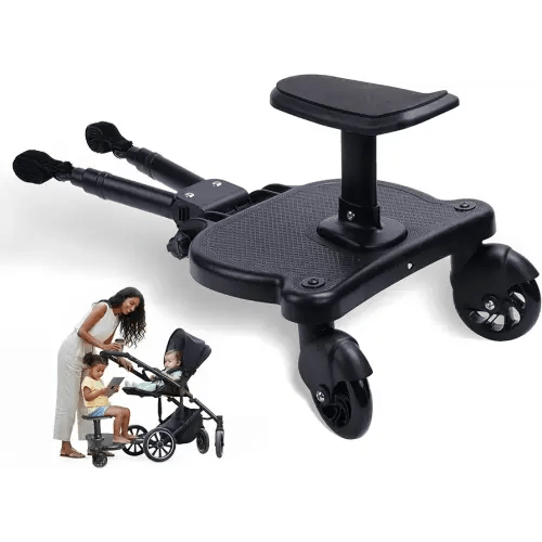 2026 New-Universal Stroller Board with Detachable Seat | 2 in 1 Sit and Stand Toddler Stroller Seat Attachment | Stroller Board Attachment for Toddler | Holds Children Up to 55 LBs