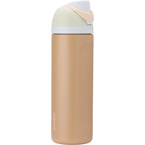 Owala FreeSip Insulated Stainless Steel Water Bottle with Straw for Sports and Travel, BPA-Free Sports Water Bottle, 24 oz, Mint/Brown, Muddy Buddy