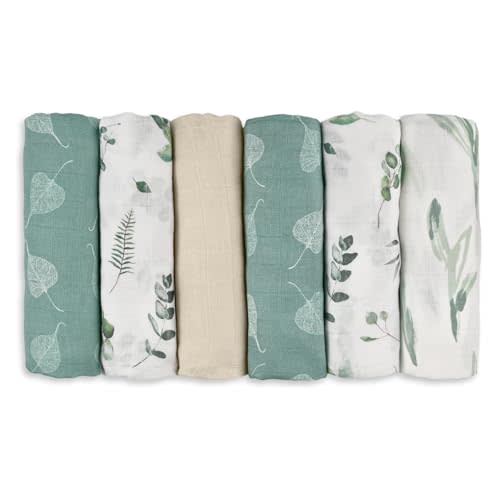 Muslin Baby Burp Cloths, Large 27 x 27 Inches Burping Cloths for Newborn Girls Boys, 6 Pack Baby Burp Rags Towel and Washcloths for Infant (Bright Colors)