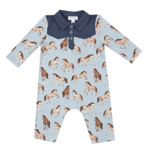 L/S Cowboy Romper - Horses