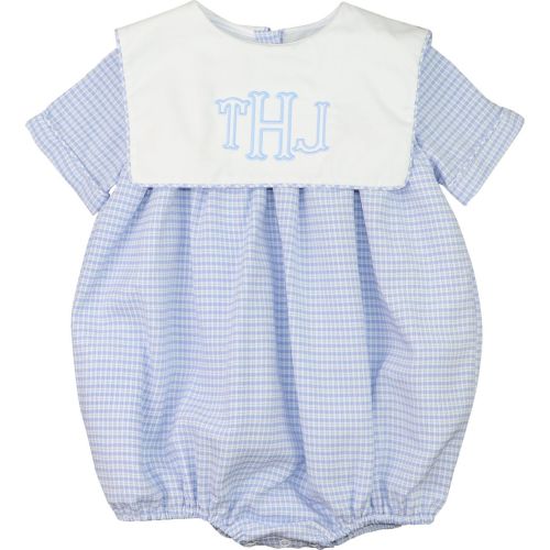 Blue Gingham Seersucker Bubble – Cecil & Lou
