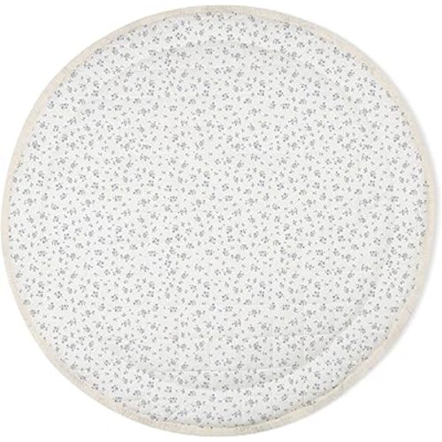 MakeMake Organics Organic Play Mat GOTS Certified Organic Cotton Nursery Floor Rug Washable Reversible Non Toxic Activity Mat Tummy Time Crawling Pad Thick Quilted (Round 48", Mini Roses)