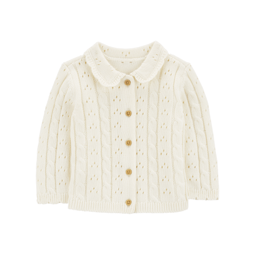 Baby Pointelle Button-Front Sweater Knit Cardigan - OshKosh | Carter's