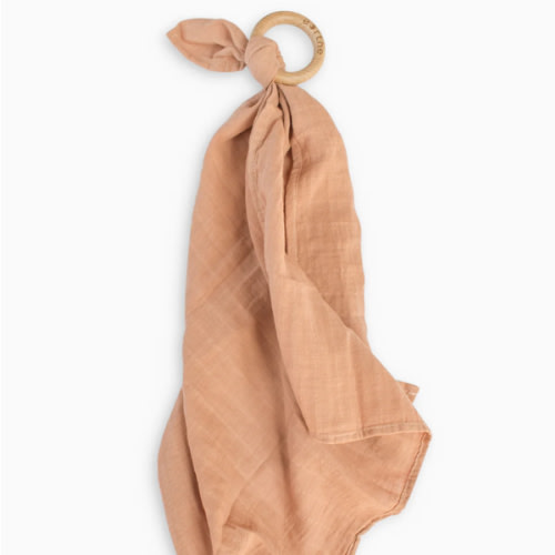 Organic Muslin Lovey Teething Ring