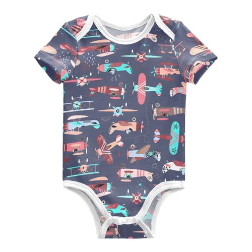 Ollabaky Unisex Baby Bodysuits Short Sleeve Cotton Baby Clothes for Girls 0-24 Months