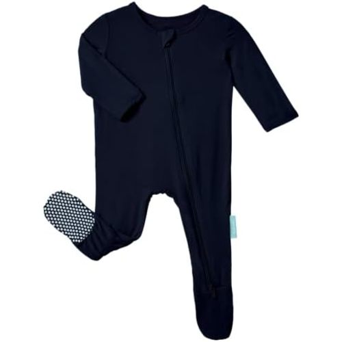 Baby Zipper Footie Pajamas, Supersoft Bamboo Rayon Baby Footed Pjs Boy Girl 0-3-6-9-18-24 Month Coverall Sleepers