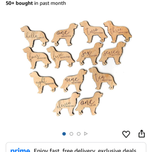 Golden Retriever Baby Milestone Plaques 7pcs 5in, Dog Nursery Gift, Custom Newborn Gift