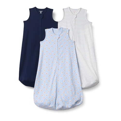Amazon Essentials Unisex Babies' Cotton Sleep Sack, Wearable Blanket, 0.5 TOG, Pack of 3