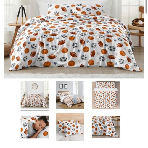Watercolor Sports Theme Collection Full/Queen Bedding