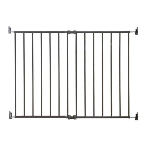 Qdos Safety Extending SafeGate Baby Gate - Meets Tougher European Standards - Angle Mount Capable - Templates for Easy Installation - Top of Stairs - Fits openings 26"-41"| Hardware Mount | Slate