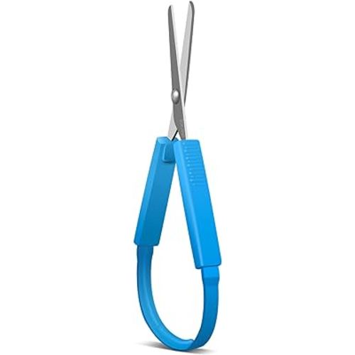 Mini Loop Scissors, Adaptive Design, Right and Lefty Support, Easy-Open Squeeze Handles -Blue