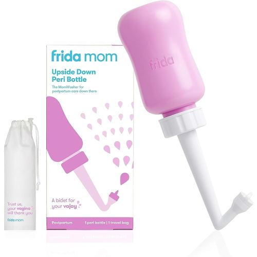 Frida Mom Upside Down Peri Bottle for Postpartum Care, Portable Bidet Perineal Cleansing and Recovery for New Mom, The Original Fridababy MomWasher