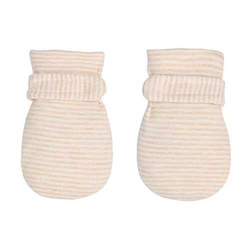 Newborn Baby No Scratch Mittens Stay On, 100% Cotton Breathable, Adjustable Infant Gloves for Baby Boys Girls Mittens
