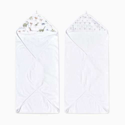 Aden + Anais Essentials Hooded Towels (2 Pack) - Dino Jungle