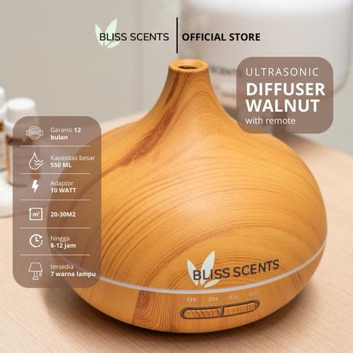 Promo BLISS SCENTS Aromaterapi Diffuser WALNUT Ultrasonic Essential Oil Diffuser Aromatheraphy - Diffuser Saja - Kota Tangerang - Bliss Scents | Tokopedia