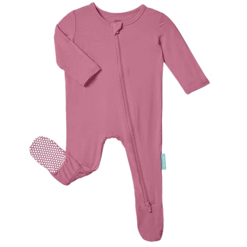 PurComfy Baby Zipper Footie Pajamas, Supersoft Bamboo Rayon Baby Footed Pjs Boy Girl 0-3-6-9-18-24 Month Coverall Sleepers