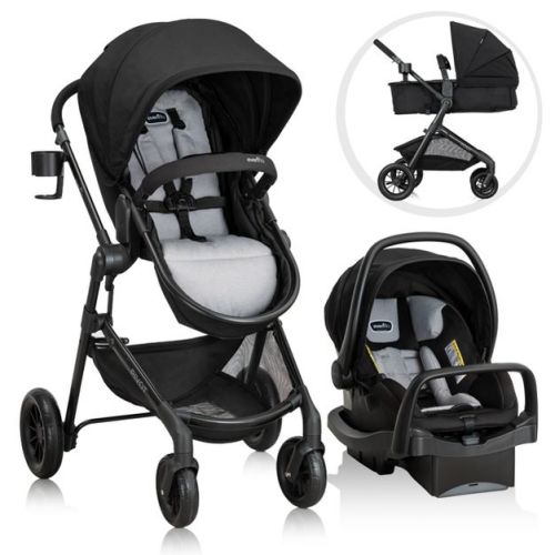 Evenflo Pivot Modular Travel System With Litemax Infant Car Seat With Anti-rebound Bar - Oxford Black