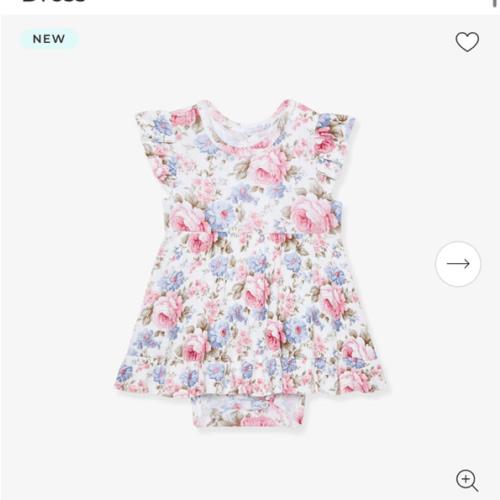 Pink White Ruffled Baby Bodysuit Dress | Etta