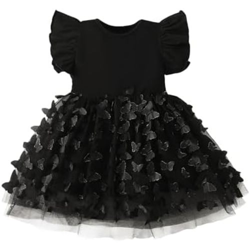 Baby Girl Butterfly Dress Tutu Ruffle Sleeveless Dresses Photograph Party Outfits Birthday Gift