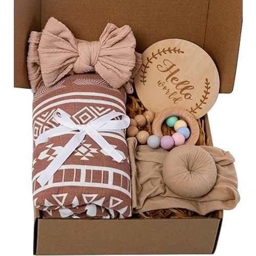 Newborn Baby Gift Set for Girls - Baby Shower Gifts, Baby Gift Box Set, Baby Girl Gifts, Baby Welcome Box, Newborn Gift Set with Essential Baby Items and Accessories