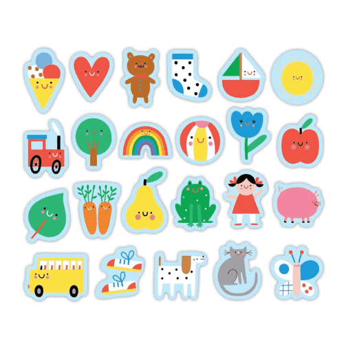 Baby's First Words Wooden Magnetic Shapes - 35 Pieces