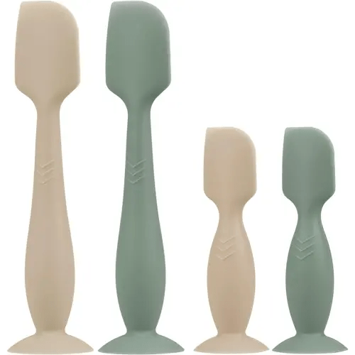 Baby Butt Paste Spatula - 4 Pack Diaper Cream Spatula Applicator Silicone Baby Butt Paste Spatula for Babies, Newborn, 2 x Large Size, 2 x Small Size (Sage/Natural)