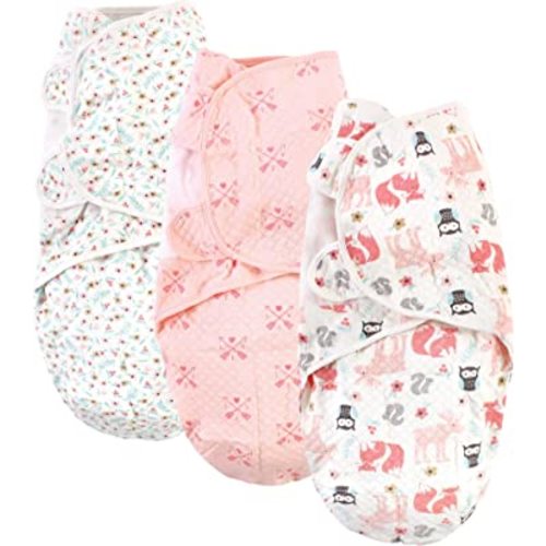 Hudson Baby Unisex Baby Quilted Cotton Swaddle Wrap 3pk