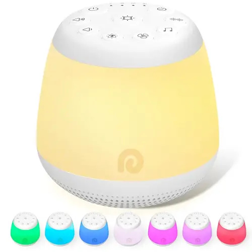 Dreamegg White Noise Machine - Portable Sound Machine Baby for Sleeping with 8 Adjustable Night Light, 24 Sleep Sounds for Baby Kids Adults, Timers & Memory Function Portable for Home Travel