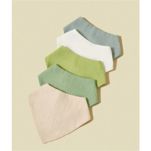 5pcs Solid Color Baby Bibs Soft Breathable Pure Cotton Gauze Saliva Towel, Great Gift For Infants