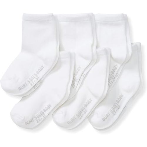 Burt's Bees Baby Unisex Baby Socks Ankle or Crew Height Made with Soft Organic Cotton, 6 Packs with Non-Slip Grips for Babies